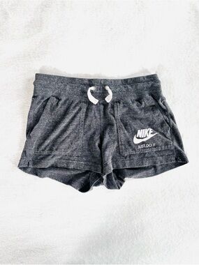 Nike Gym Vintage Soft Athletic Shorts, Heathered Charcoal Gray/Black, Size XS